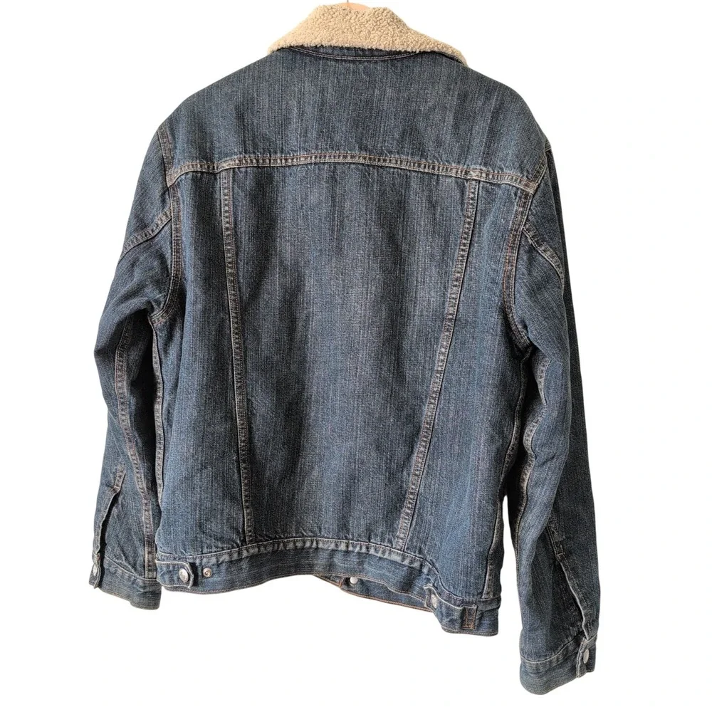 Levi‎ Strauss & Co Sherpa Lined Denim Trucker Jacket Mens Size M Blue Jean Heavy